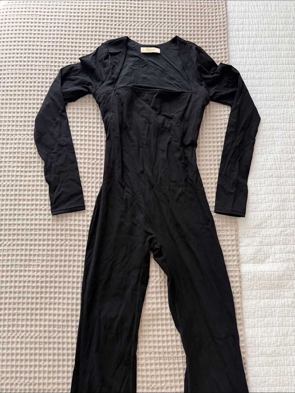 Women’s Black Long-Sleeve One-Piece Jumpsuit